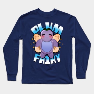 Plum Fairy Cute Kawaii Fruit Plum Funny Cartoon Gift For Kids Long Sleeve T-Shirt